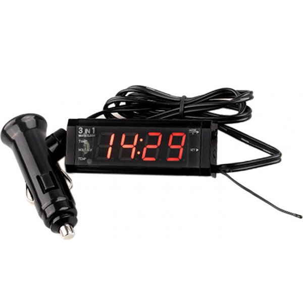 Βολτόμετρο Ψηφιακό / Θερμόμετρο / Ρολόι Αυτοκινήτου AU-WF-518
