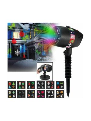 δσ.jpg Χριστουγεννιάτικος Προβολέας LED Αδιάβροχος Νυχτερινός με 12 Αποσπώμενα Θέματα TYD12-UK